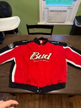 Budweiser Red and Black Kids Racing Puffer Jacket
